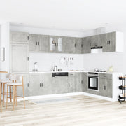Mobiletto per lavello "Porto" con lavello Grigio cemento 80x46x84,5 cm Legno ingegnerizzato