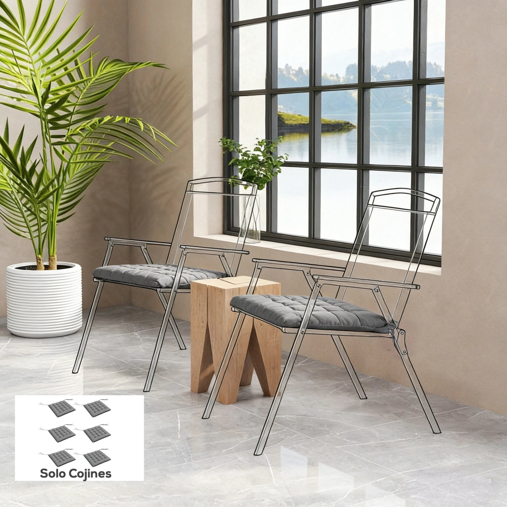 Cuscini per Sedie da Pranzo ¨C zephmum ¨C Grigio 40x40 cm 6 Pezzi
