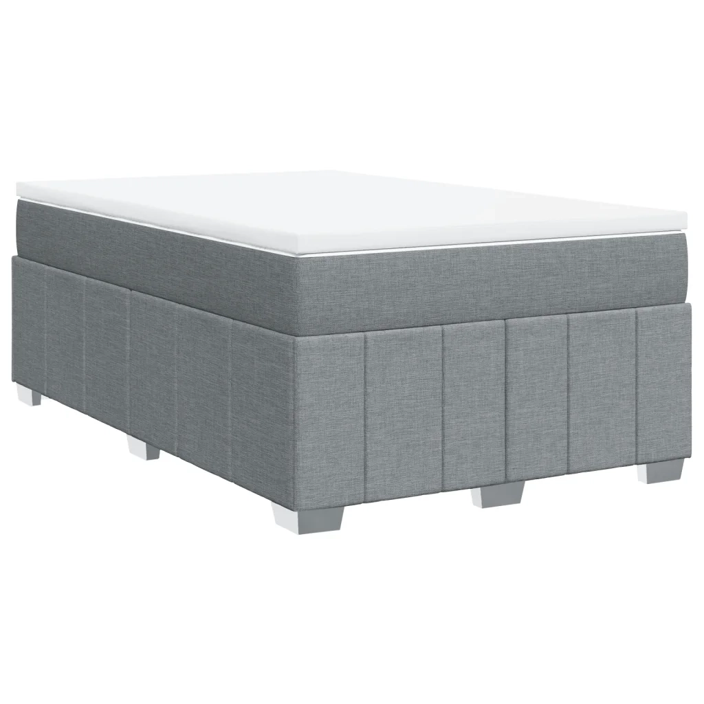 Giroletto a Molle con Materasso Grigio Chiaro 120x200cm Tessuto