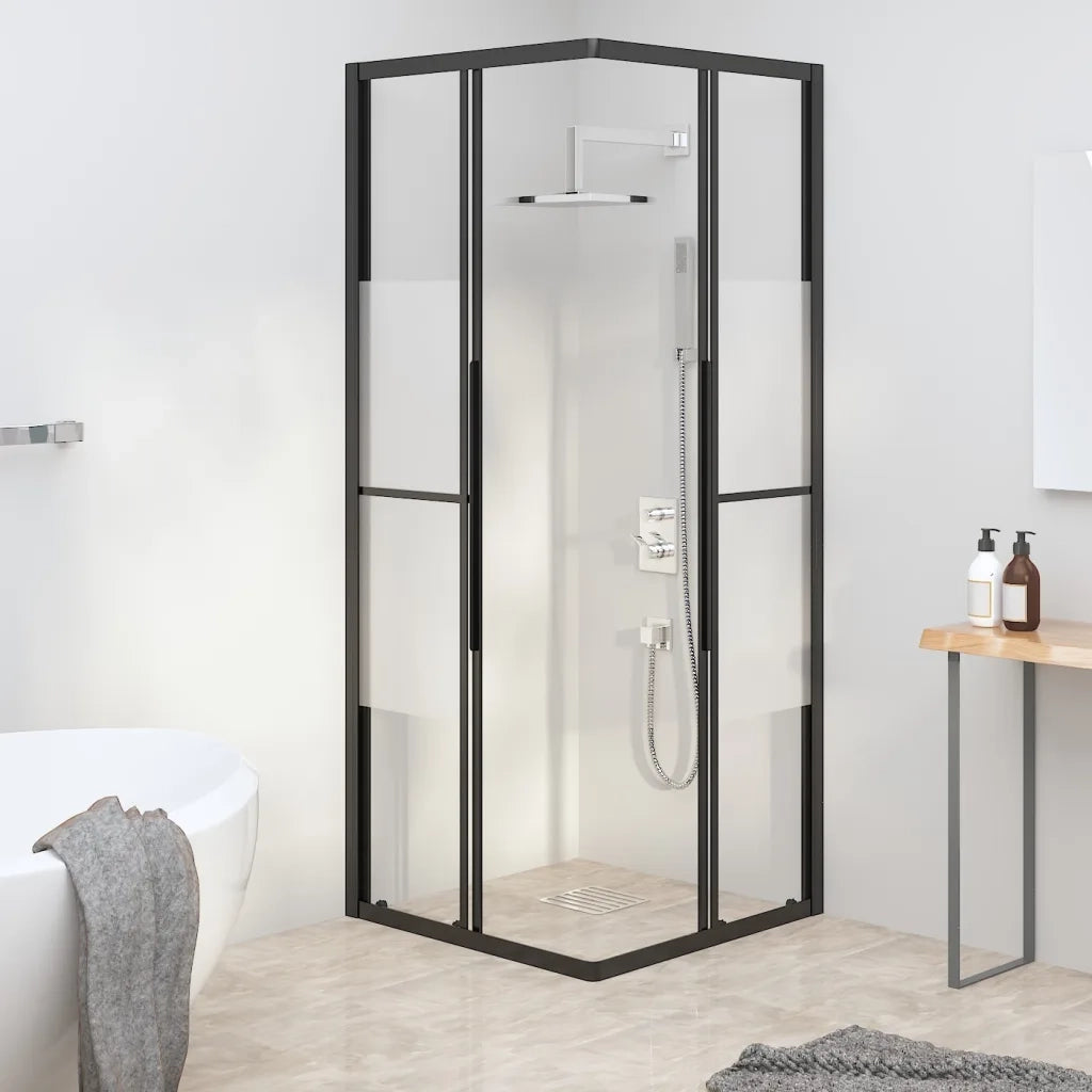 Cabina Doccia ESG Semi Smerigliato 80x70x180 cm Nera cod mxl 73674