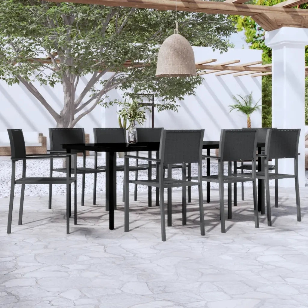 Set da Pranzo da Giardino 9 pz Nero cod mxl 35273