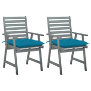 Sedie da Pranzo da Esterni con Cuscini 2 pz Massello di Acacia cod mxl 6301