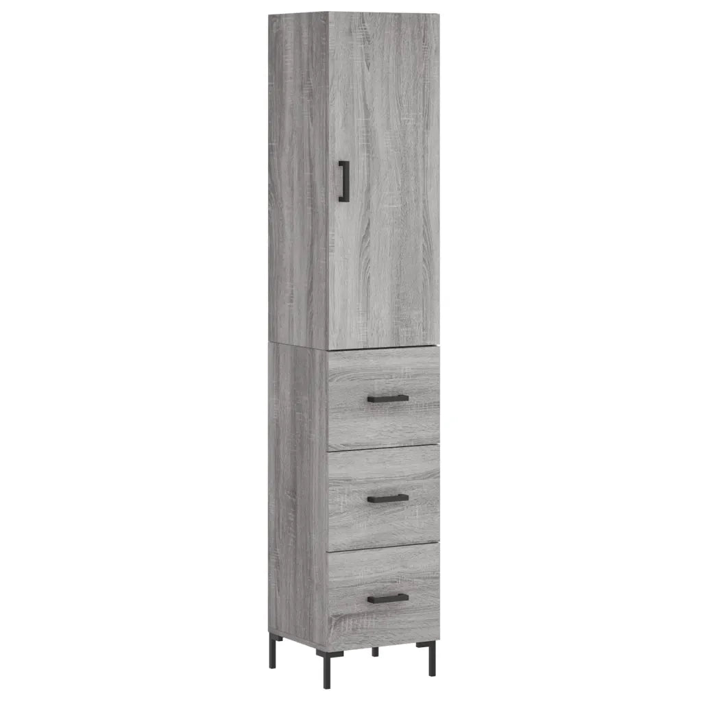 Credenza Grigio Sonoma 34,5x34x180 cm in Legno Multistrato 3198855