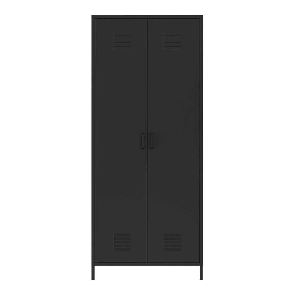 Armadio Seinäjoki per Guardaroba in Acciaio 180 x 76 x 50 cm - Nero Opaco [en.casa]