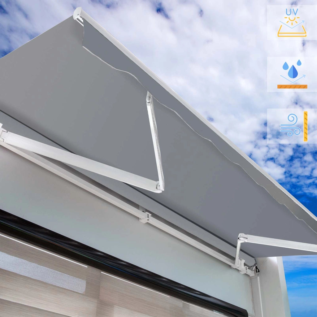 Toboli Tenda da sole con bracci a snodo e protezione UV 3,5x3 m Antracite Montaggio a parete Balcone