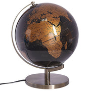 Globo Nero Sintetico con LED Decorativo 23 cm mappamondo Studio per Ufficio Arredamento Moderno