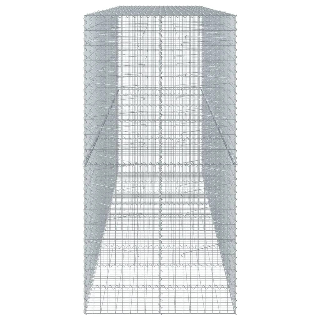 Gabbione recinto a gabbia muro di contenimento con coperchio 450 x 100 x 200 cm ferro zincato argento 02_0040168