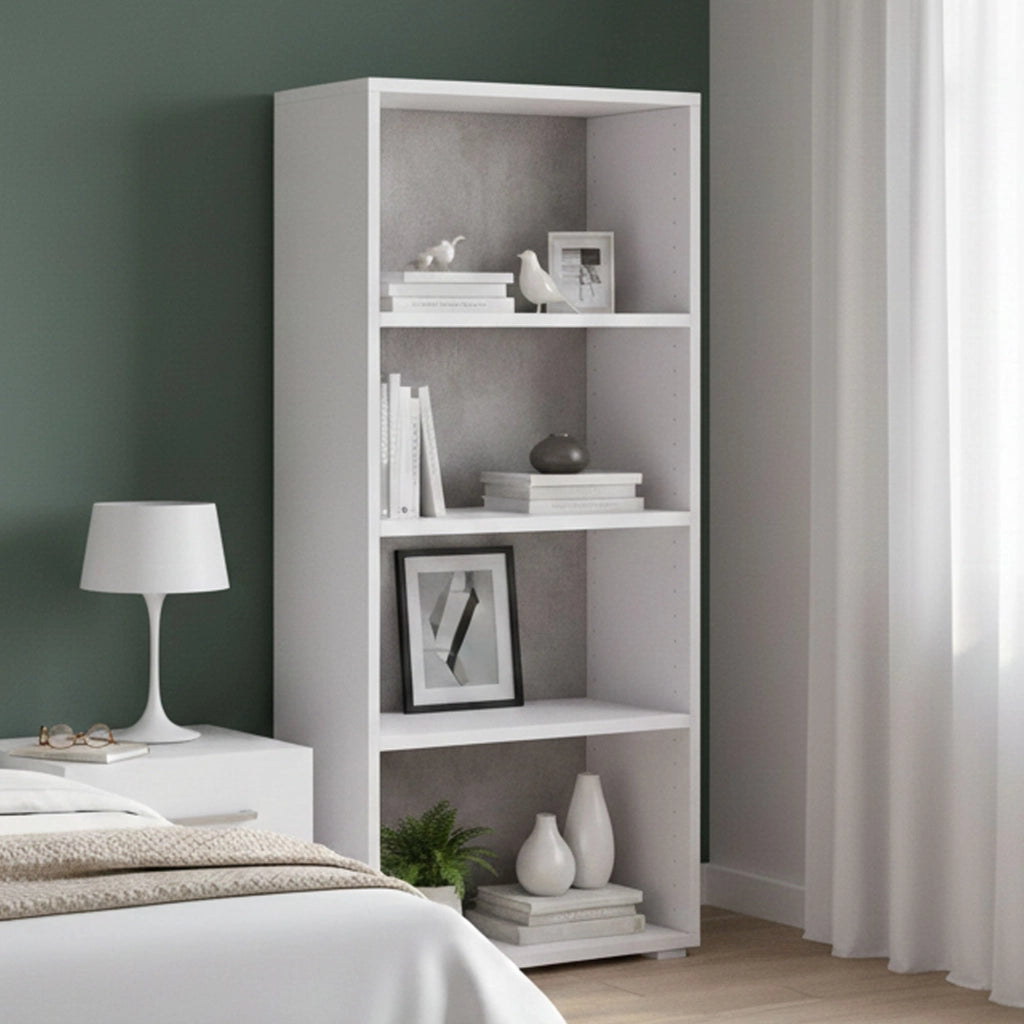 Biblioteca Aky, Libreria 3 Ripiani Made in Italy, 60x30x130h cm Bianco