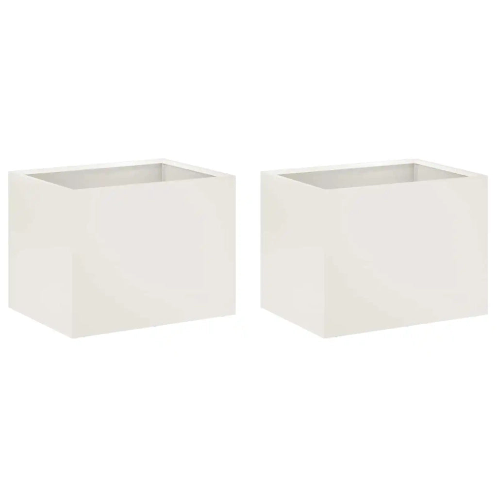 Vaso da giardino 2 pz Bianco 40 x 30 x 30 cm 8005193