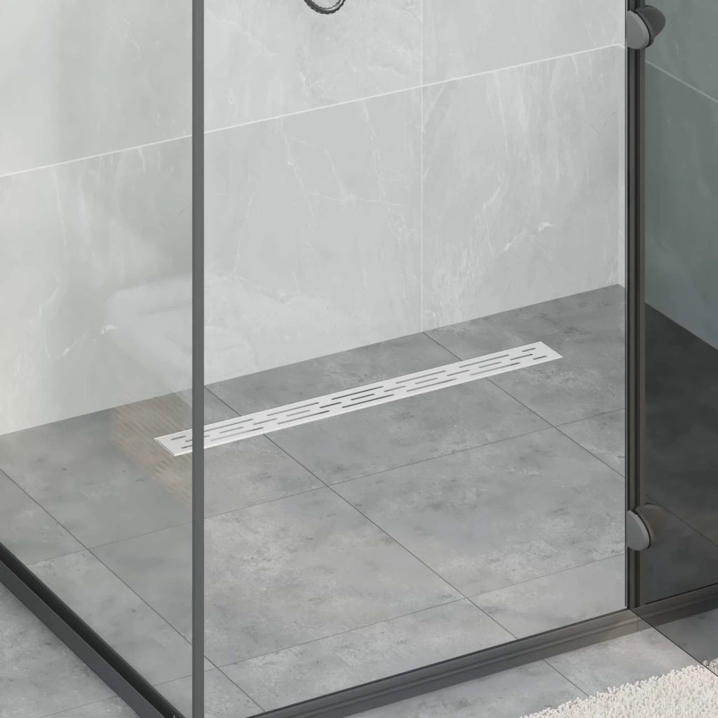 Drenaggio doccia con design a striscia Argento 70 cm CFW4640669