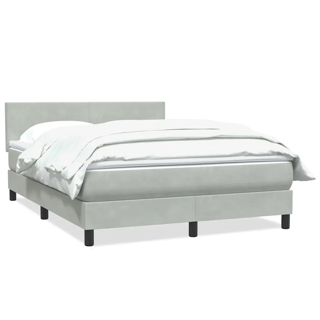 Giroletto a Molle con Materasso Grigio Chiaro 160x220cm Velluto 3316071