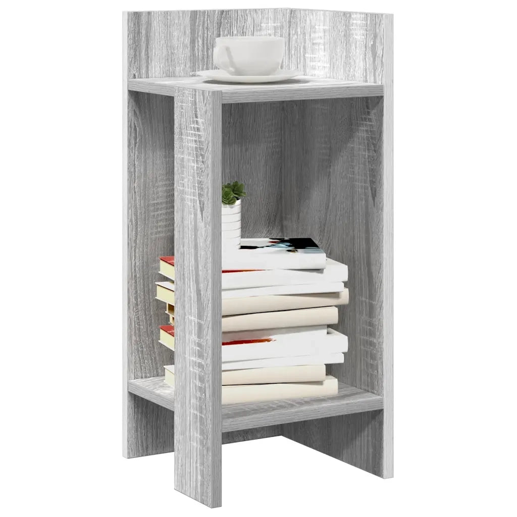 Tavolino Laterale con Ripiano Grigio Sonoma 25,5x27x60 cm 858552