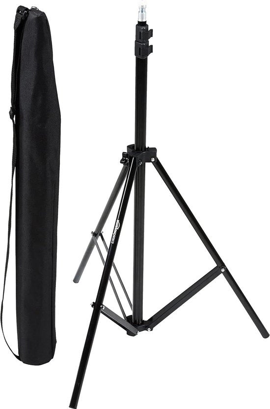 Stativo di illuminazione per fotocamera in alluminio 204 m nero - regolabile e portatile