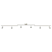 Faretto da soffitto moderno orientabile per interni 176,5 x 9,5 x 14 cm in acciaio nichel spazzolato 02_0058317