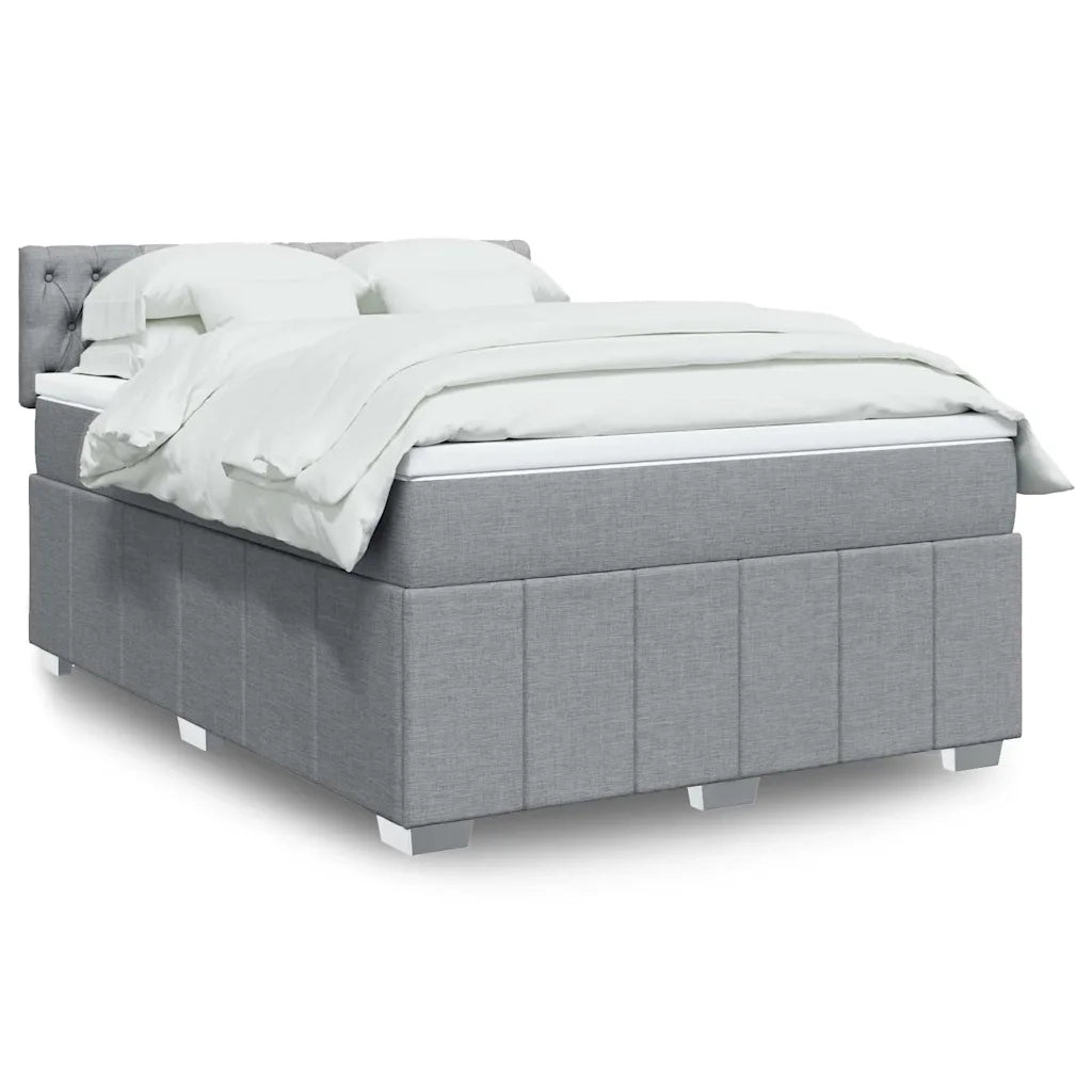 Giroletto a Molle con Materasso Grigio Chiaro 160x200cm Tessuto