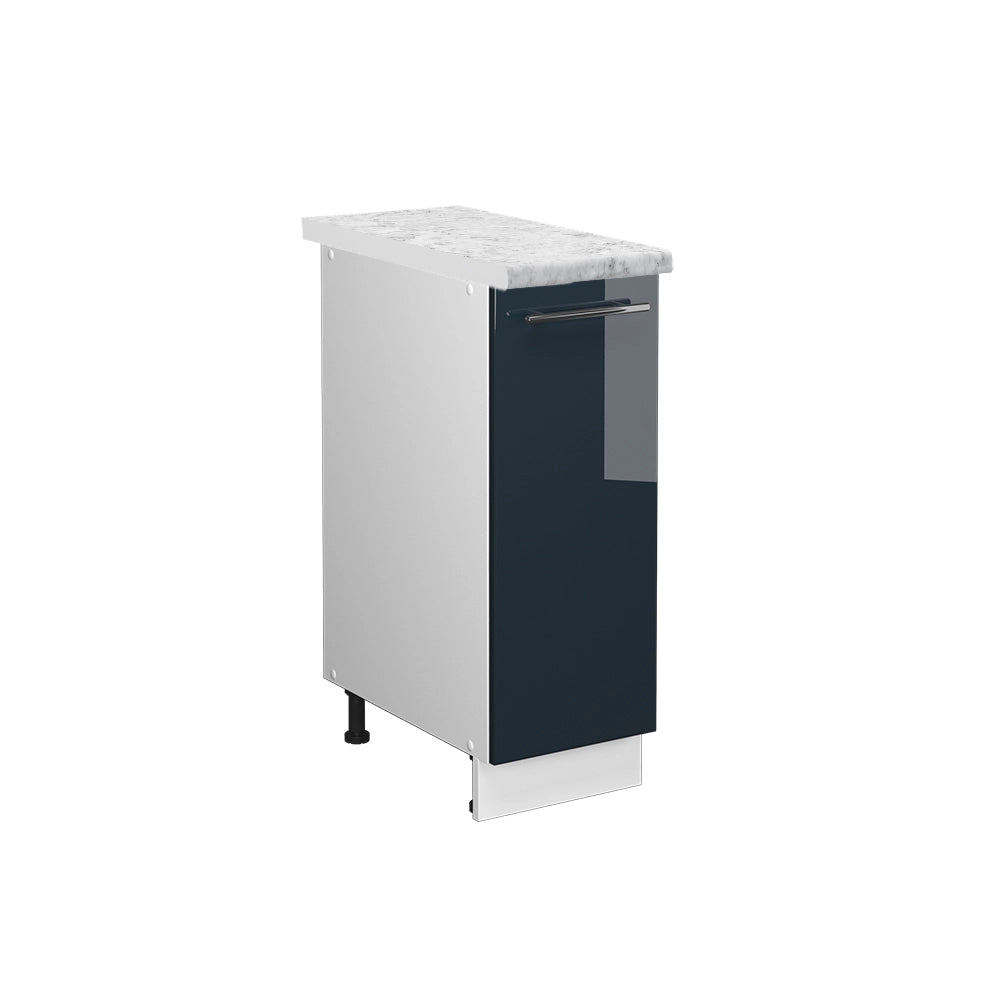 Armadio cucina dispensa alto Fame-Line Blu scuro lucido/Bianco 30 cm, PL Marmo Vicco