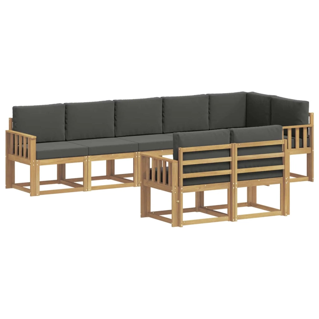Set di divani da esterno 8 pz Bianco e Antracite Poliestere 3387801
