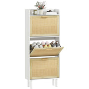 Scarpiera con 3 ante e ripiani ¨C Zephmum ¨C Bianco 65x24.5x153 cm