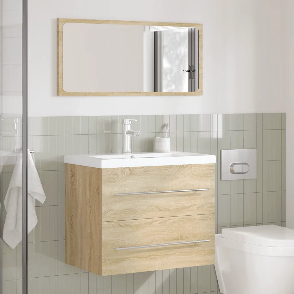 vidaXL Set Mobili da Bagno 2 pz Rovere Sonoma in Legno Multistrato