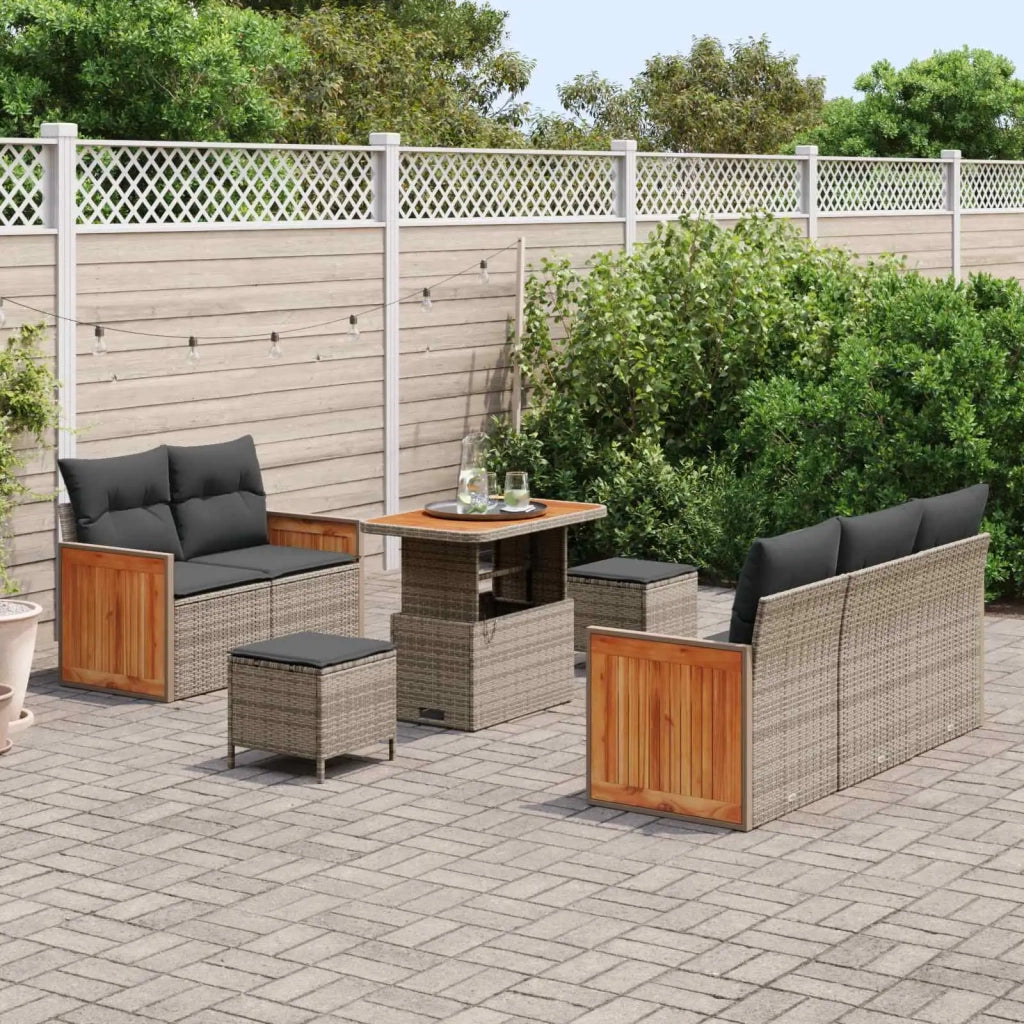 Set Divano da Giardino con cuscino 8 pcs Grigio 3363123