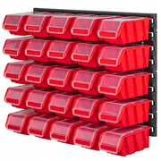 Pannello portautensili da parete KADAX per officina, 58x39 cm + 25 vassoi, per garage e garage.
