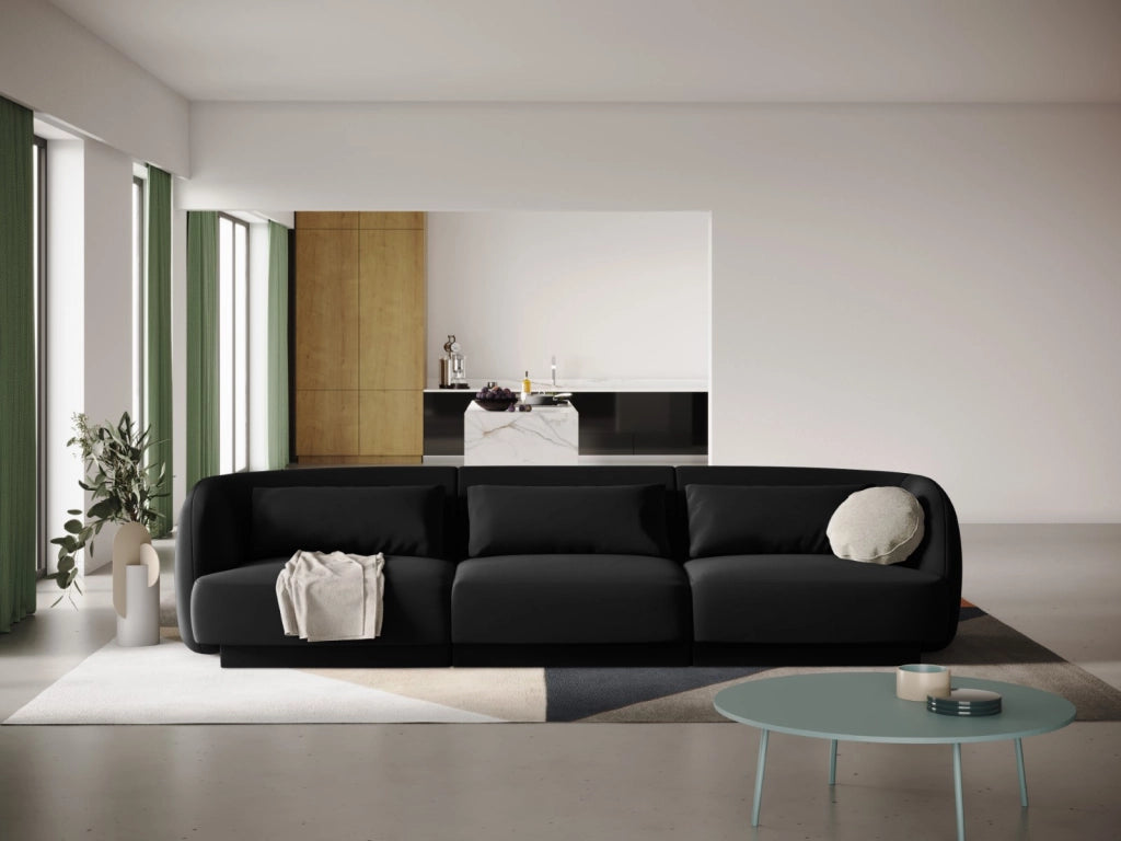 Cosmopolitan Design - Divano "Tulum" 3 posti in velluto nero 