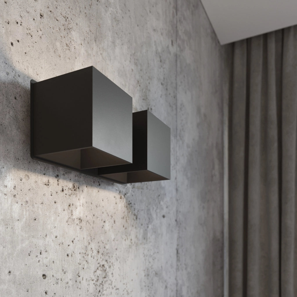 Applique Tetris 2 luci nera alluminio G9 moderna Pure Lume