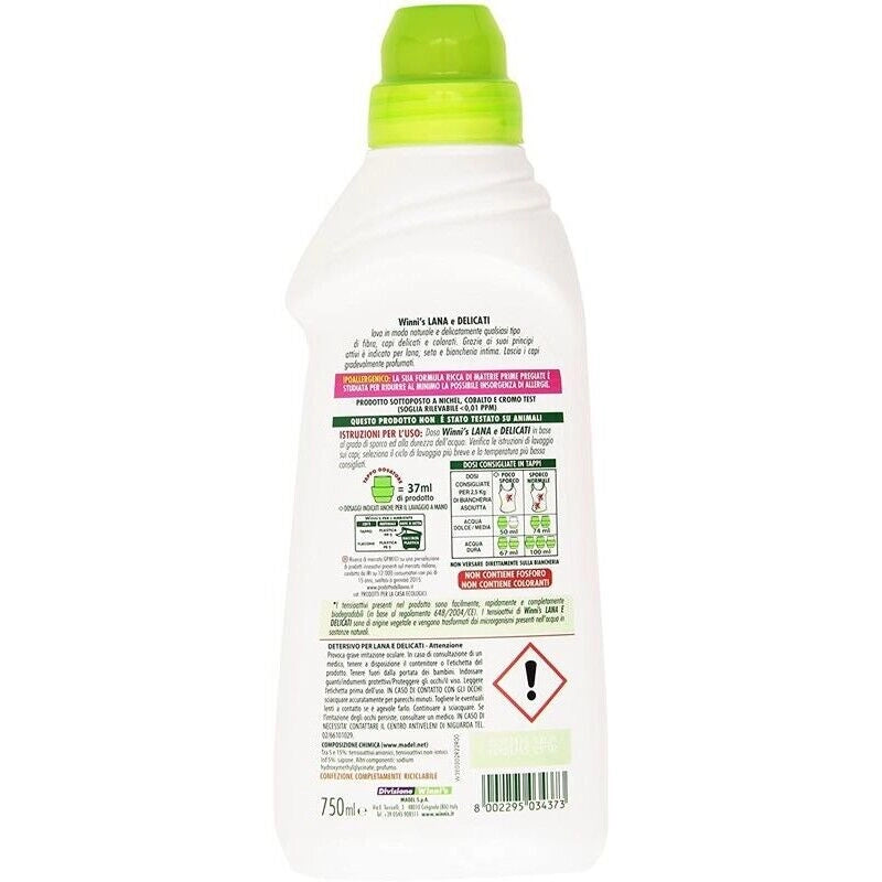 WINNI'S NATUREL DETERSIVO LANA E DELICATI FIORI ROSA 15 LAVAGGI 750 ML