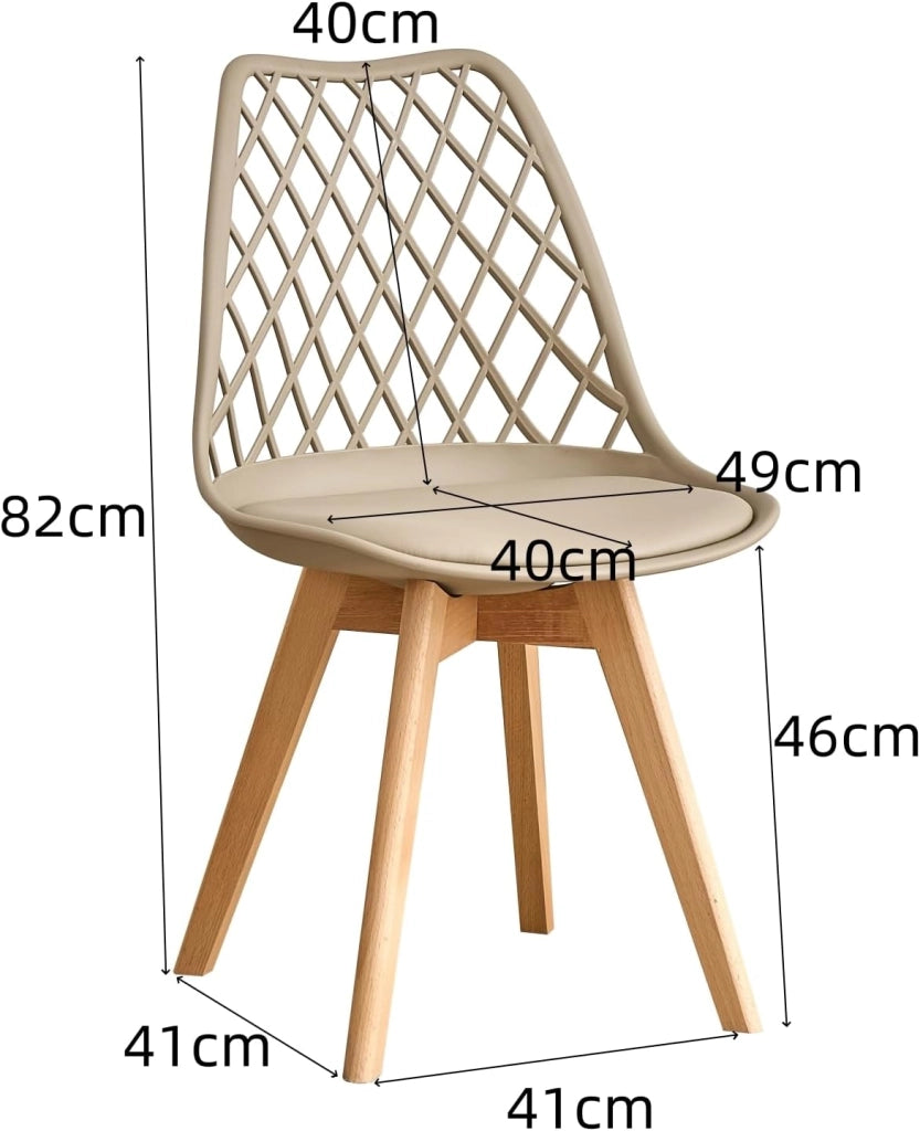 GrandCA HOME Set di 8 Sedie da Pranzo, Sedie da Cucina Moderne con Seduta Rivestita in pelle e Gambe in Faggio, Adatte a Cucine e Sale da Pranzo - Kaki
