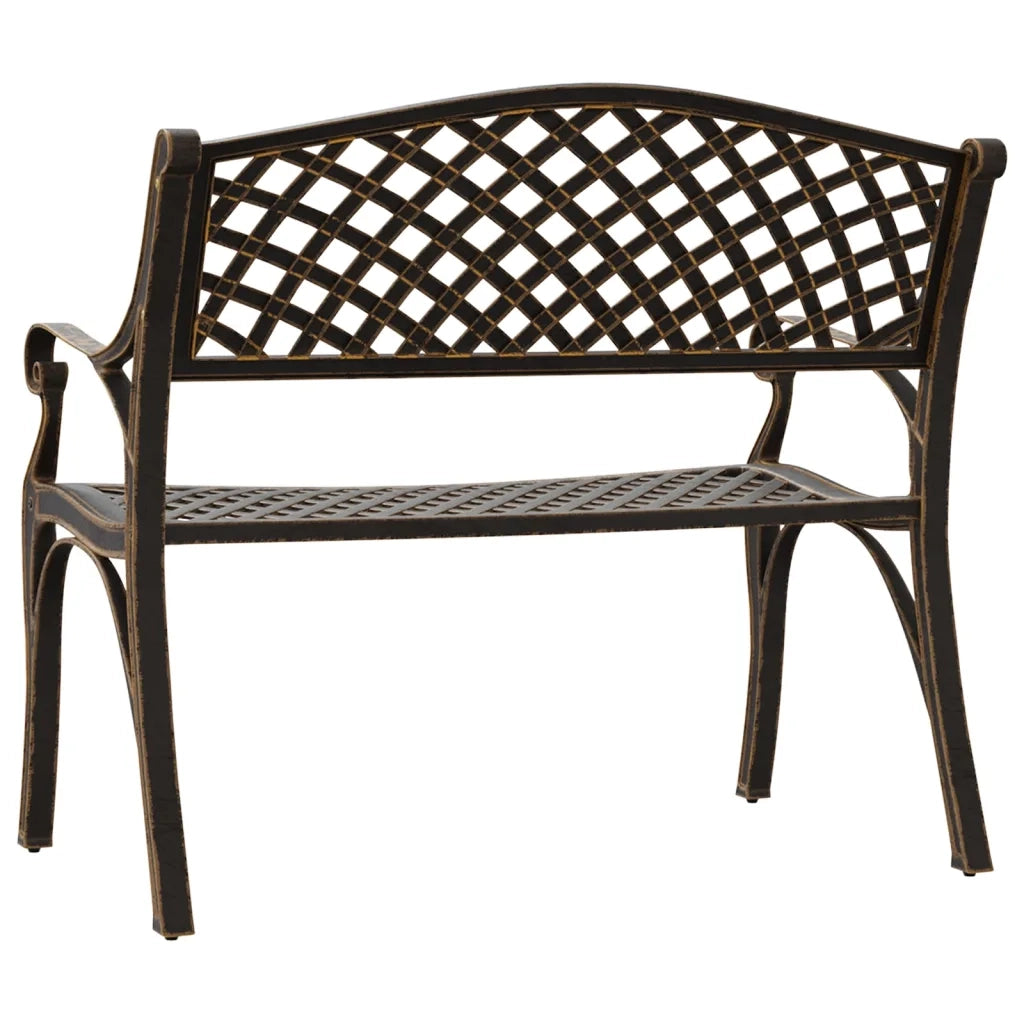 Panchina da Giardino 102 cm in Alluminio Pressofuso Bronzo 317747