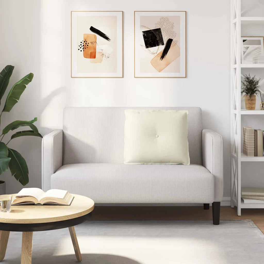 Cuscino per Schiena Crema 60 x 50 cm Tessuto in Cords 42014684