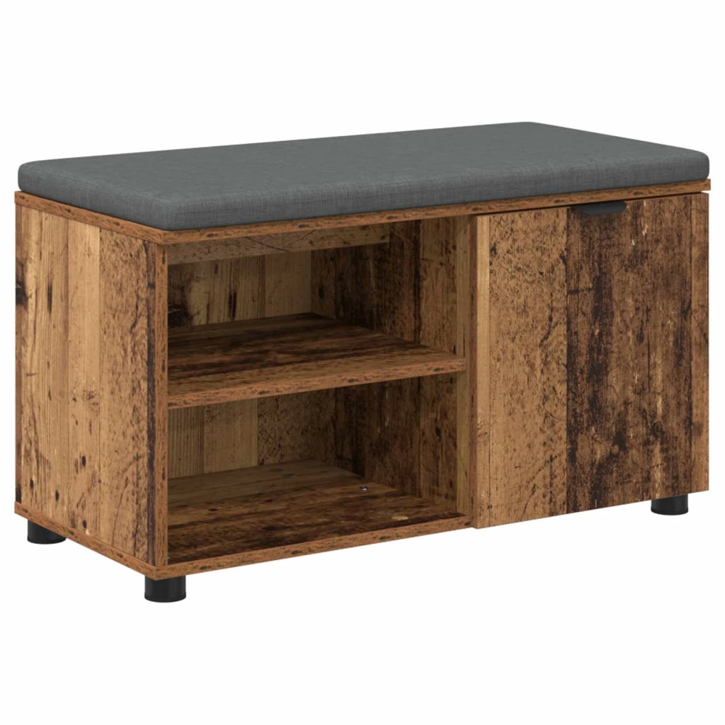 Panca per ingresso con cuscino-Sgabello-Panca da Corridoio Legno vecchio 80 x 38 x 46 cm 240356