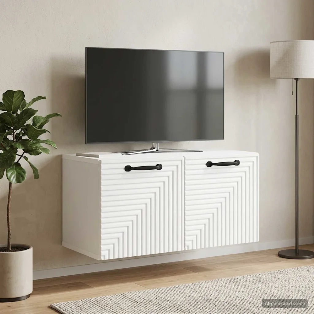 Mobile Porta TV da Muro Bianco 59,5 x 31 x 30 cm 898705