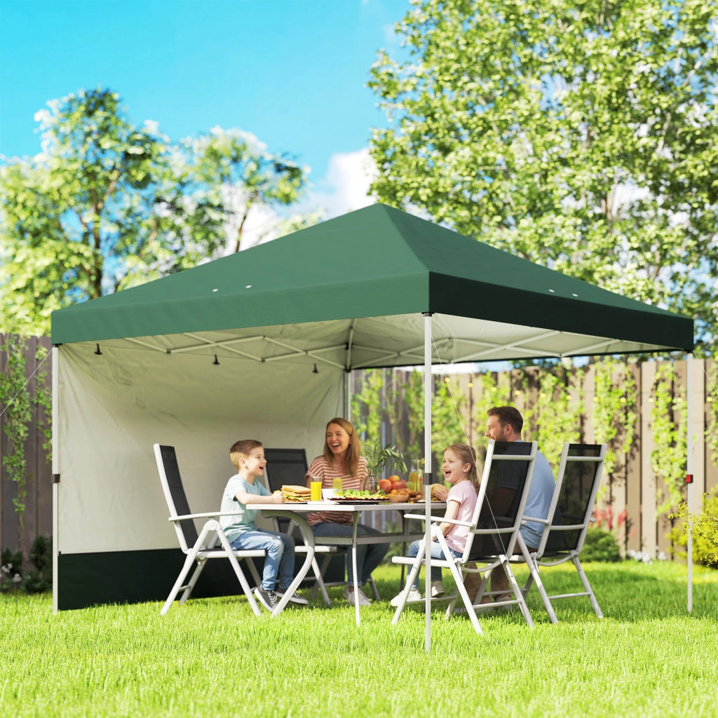 Carpa Pieghevole 3x3 m ¨C zephmum ¨C Verde con Pared Lateral UPF50+