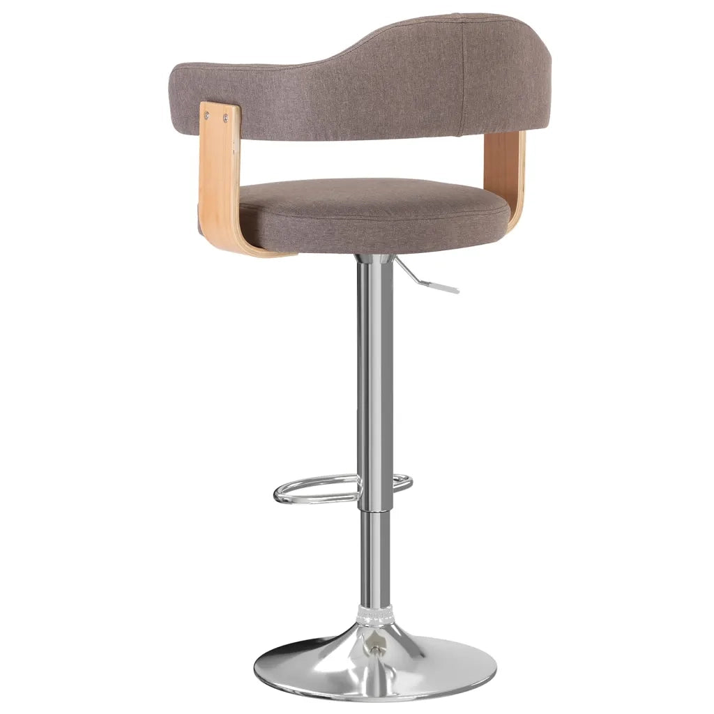 Sgabelli da Bar 2 pz Grigio Talpa in Tessuto e Legno Curvo 327339