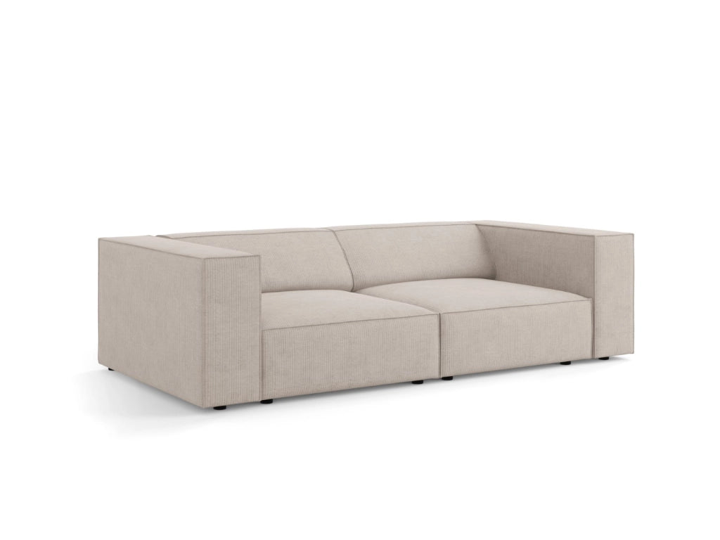 Cosmopolitan Design - Divano "Arendal" 3 posti in ciniglia con effetto a coste beige scuro 