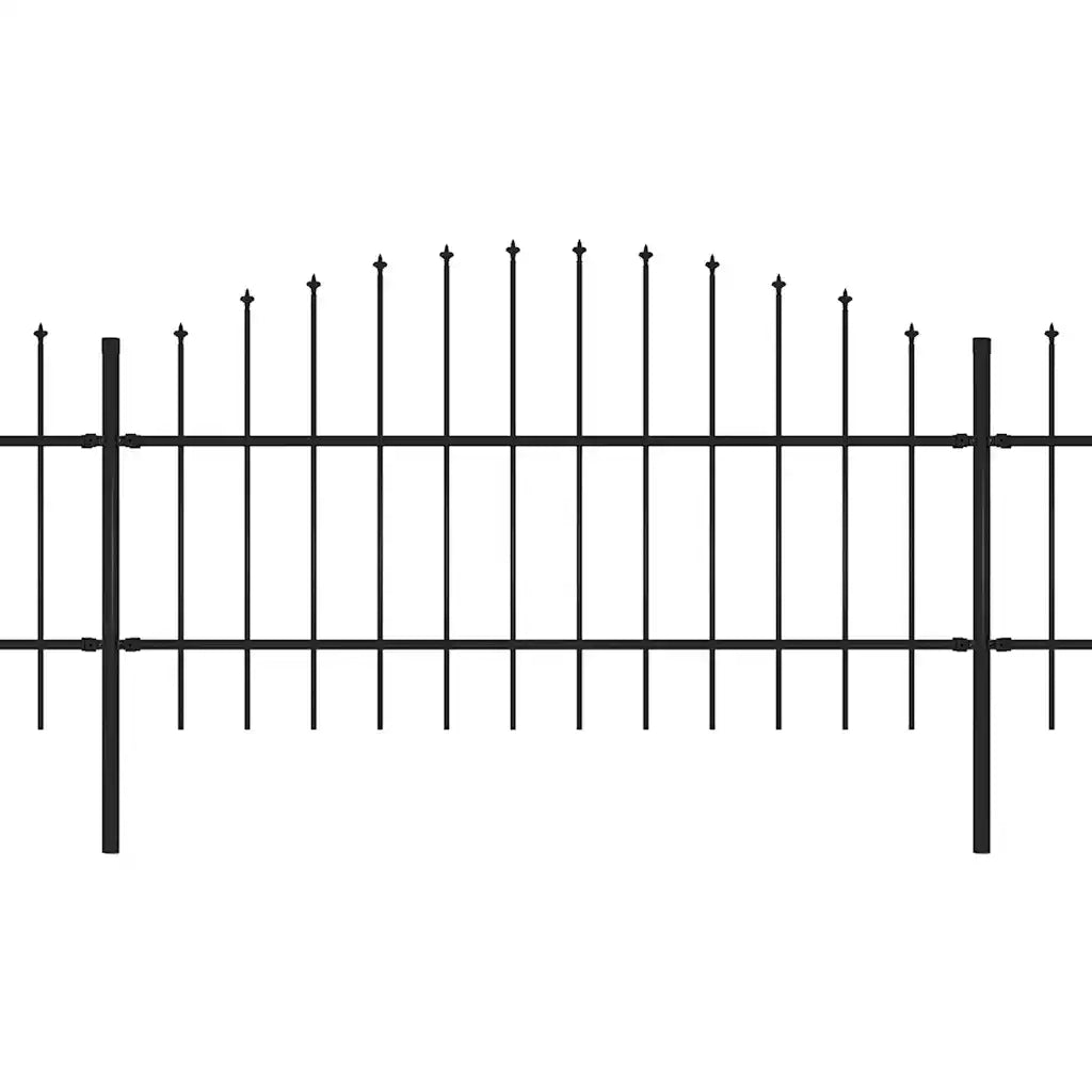 Recinzione Giardino Punta Lancia (0,75-1)x15,3m Acciaio Nera