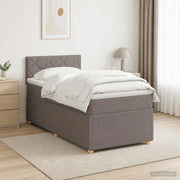 Letto box spring con materasso Tortora 100 x 200 cm Tessuto 3452873