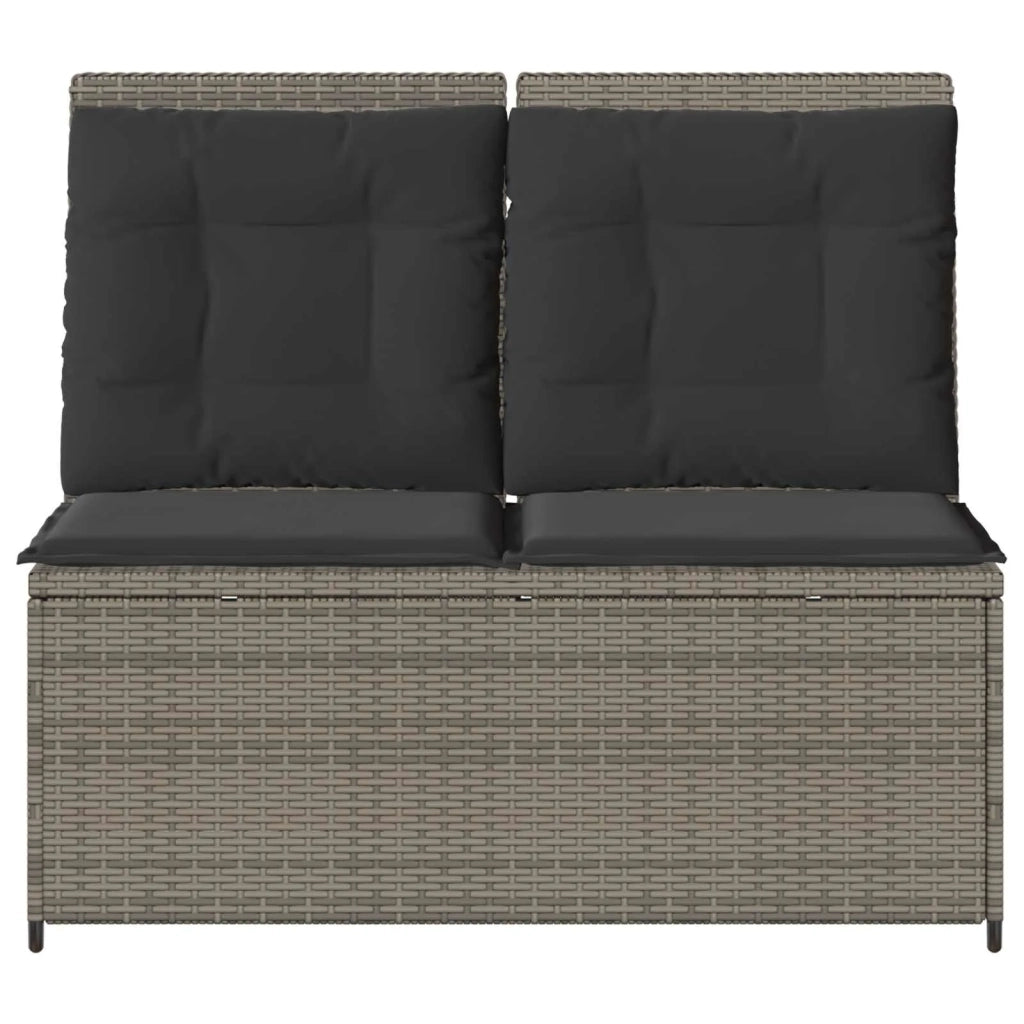 Panchina da giardino Grigio polyrattan