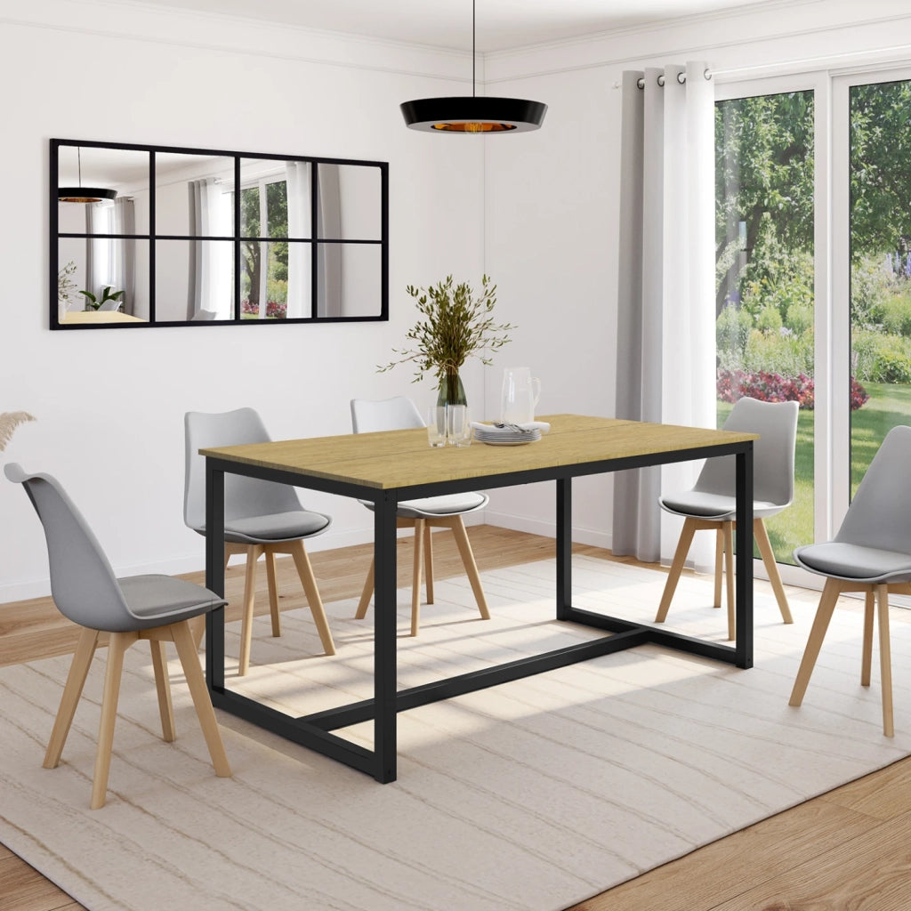 IDMarket - DETROIT Tavolo da pranzo rettangolare di design industriale per 8 persone 150 cm