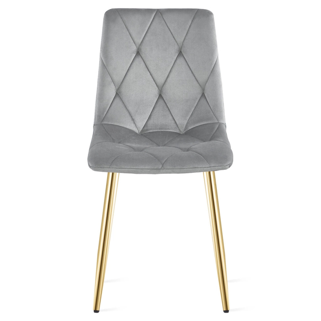 Sedia Libra in Velluto Grigio Chiaro con Gambe Oro