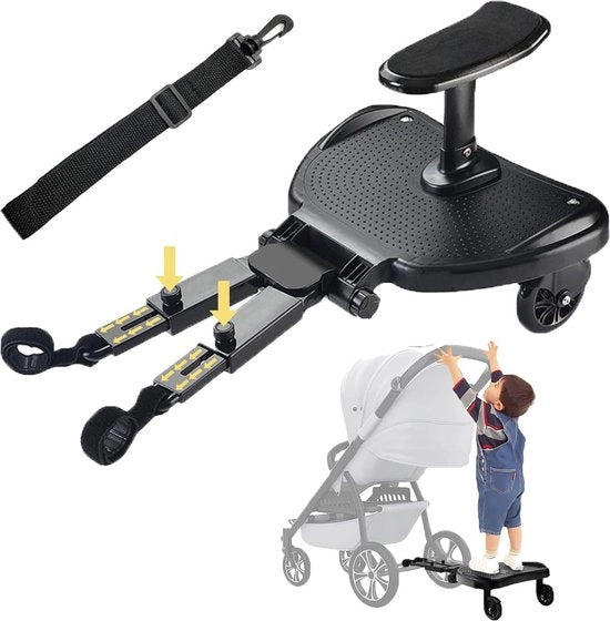 Buggy Board Universale con Sedile e Piastra per Tutti i Carrelli per Bambini
