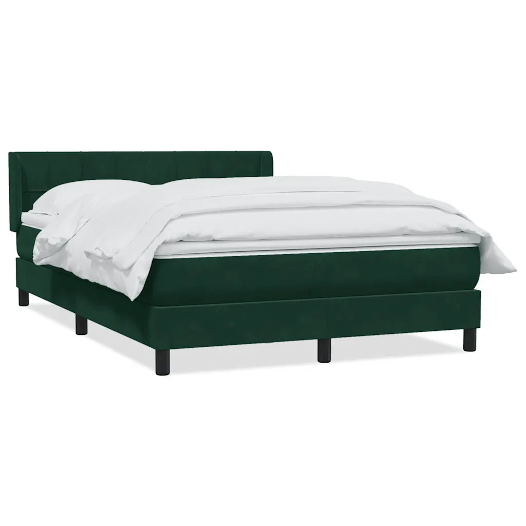 Giroletto a Molle con Materasso Verde Scuro 160x220 cm Velluto
