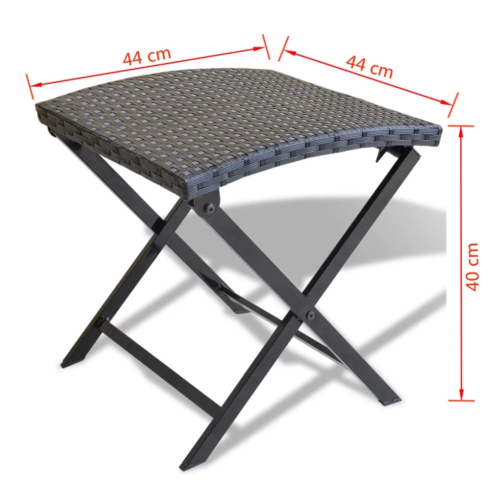 Sgabello Pieghevole in Polyrattan Nero cod mxl 77164