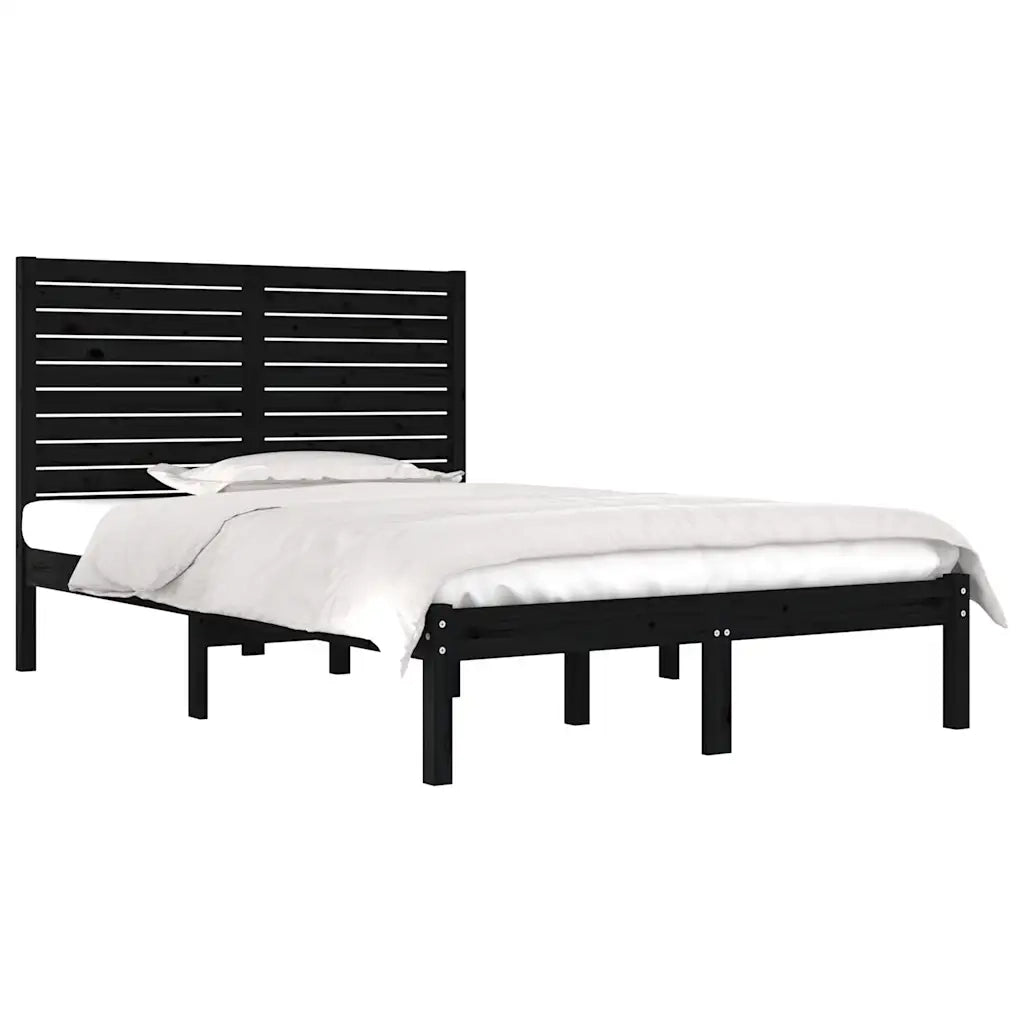 Giroletto Nero in Legno Massello 140x190 cm 3104592