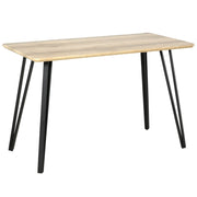 Tavolo da pranzo design industriale ¨C zephmum ¨C MDF effetto quercia chiaro, gambe metallo nero, 120x60x75 cm