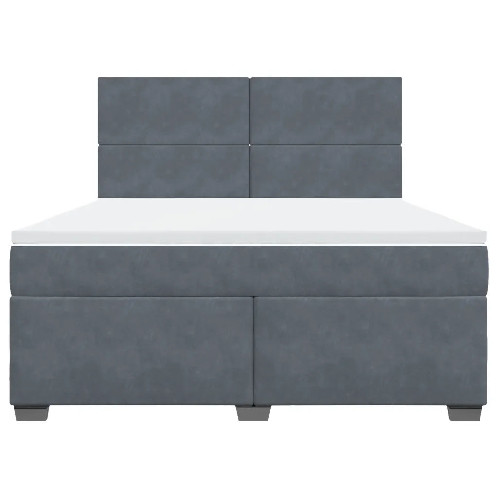 vidaXL Giroletto a Molle con Materasso Grigio Scuro 180x200 cm Velluto
