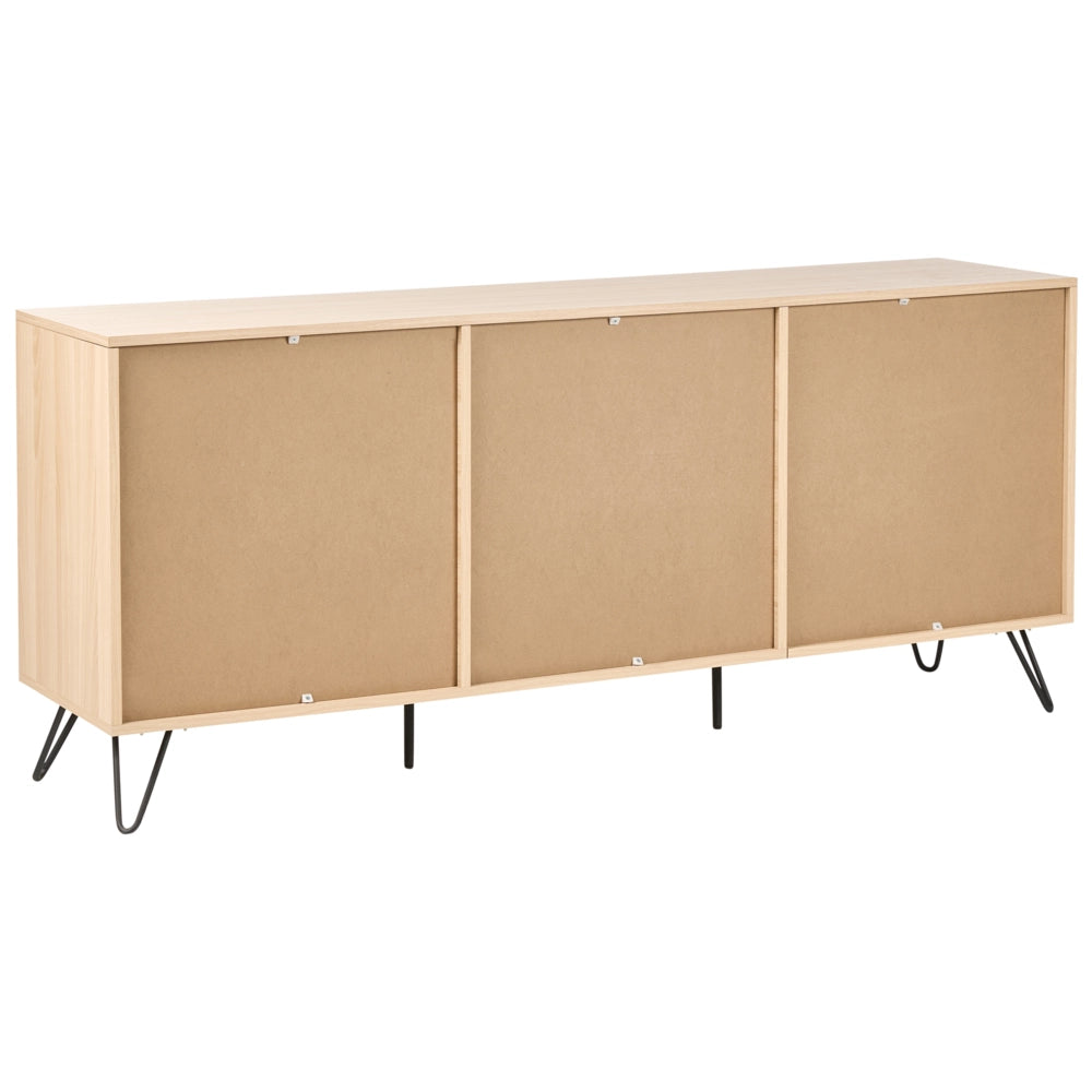 Credenza a 2 ante in truciolato con 2 cassetti marrone chiaro Cardigan camera da letto dal design minimalista