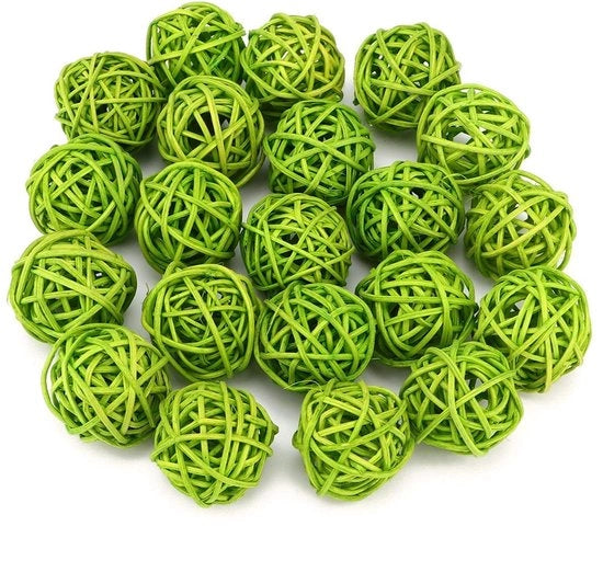 Palline di Rattan 20 pezzi - Decorazioni per Parete - Sospensione - Illuminazione - Artigianato - Materiale Naturale - Palline Decorative