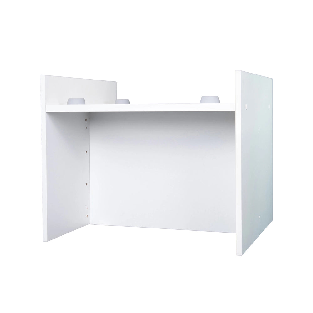 Rialzo per lavatrice con cassettone estraibile in legno bianco